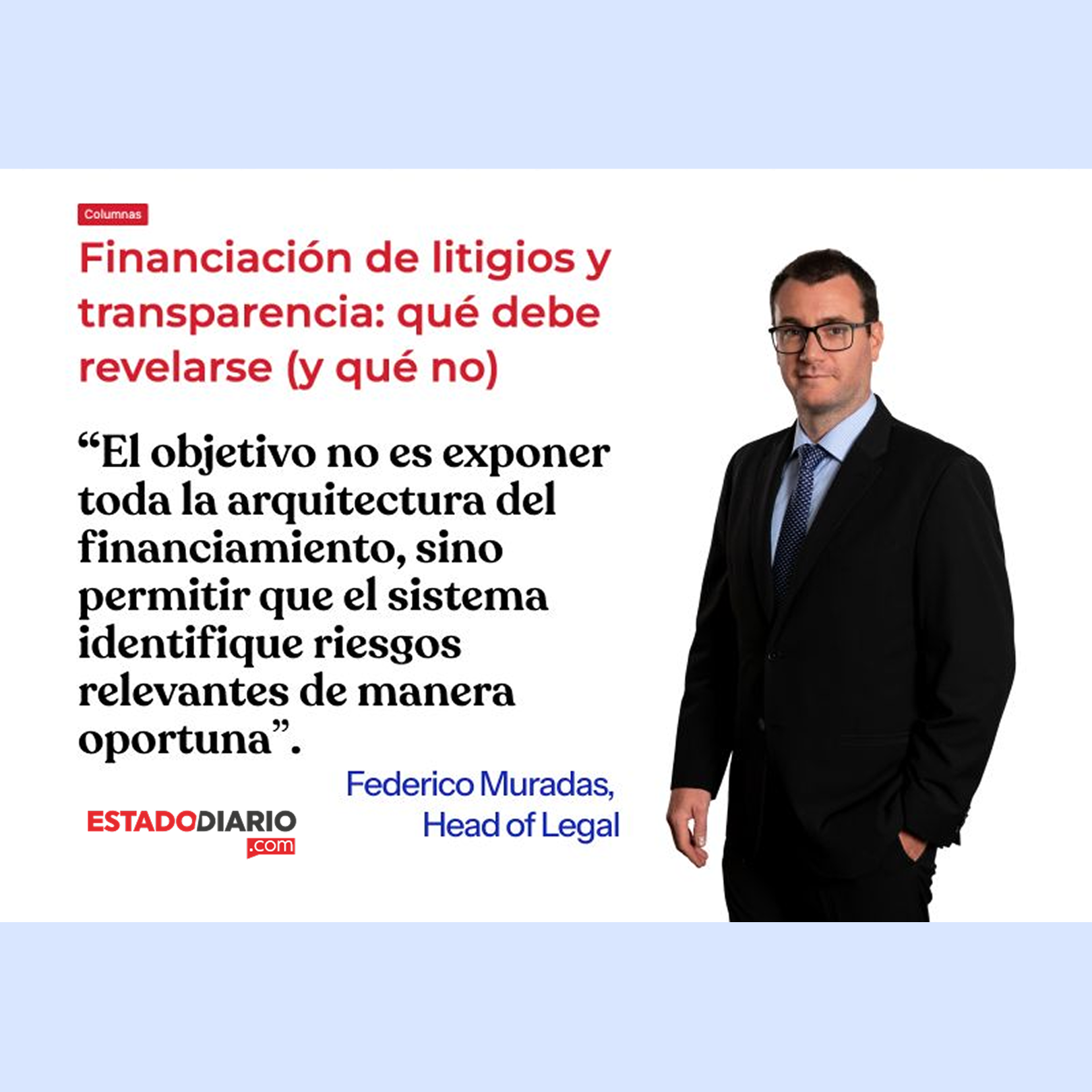 ¿Cuánto debe revelarse en un litigio financiado? La visión de Loopa en EstadoDiario